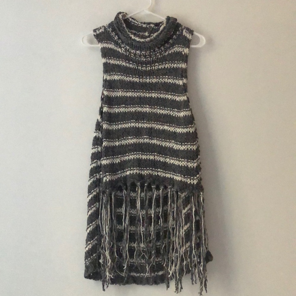 Free People• Knit tank top sweater with fringe